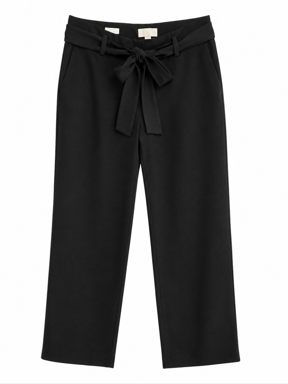 LOFT Women's Black Tie-Waist Straight Leg Dress Pants Trousers Black Size 4